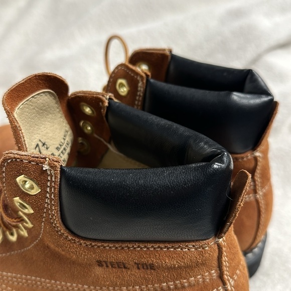 Cat\'s Paw Steel Toe Leather/ Suede Work Boots, ,Size 7.5 Lace Up High Tops NWOT main image 6